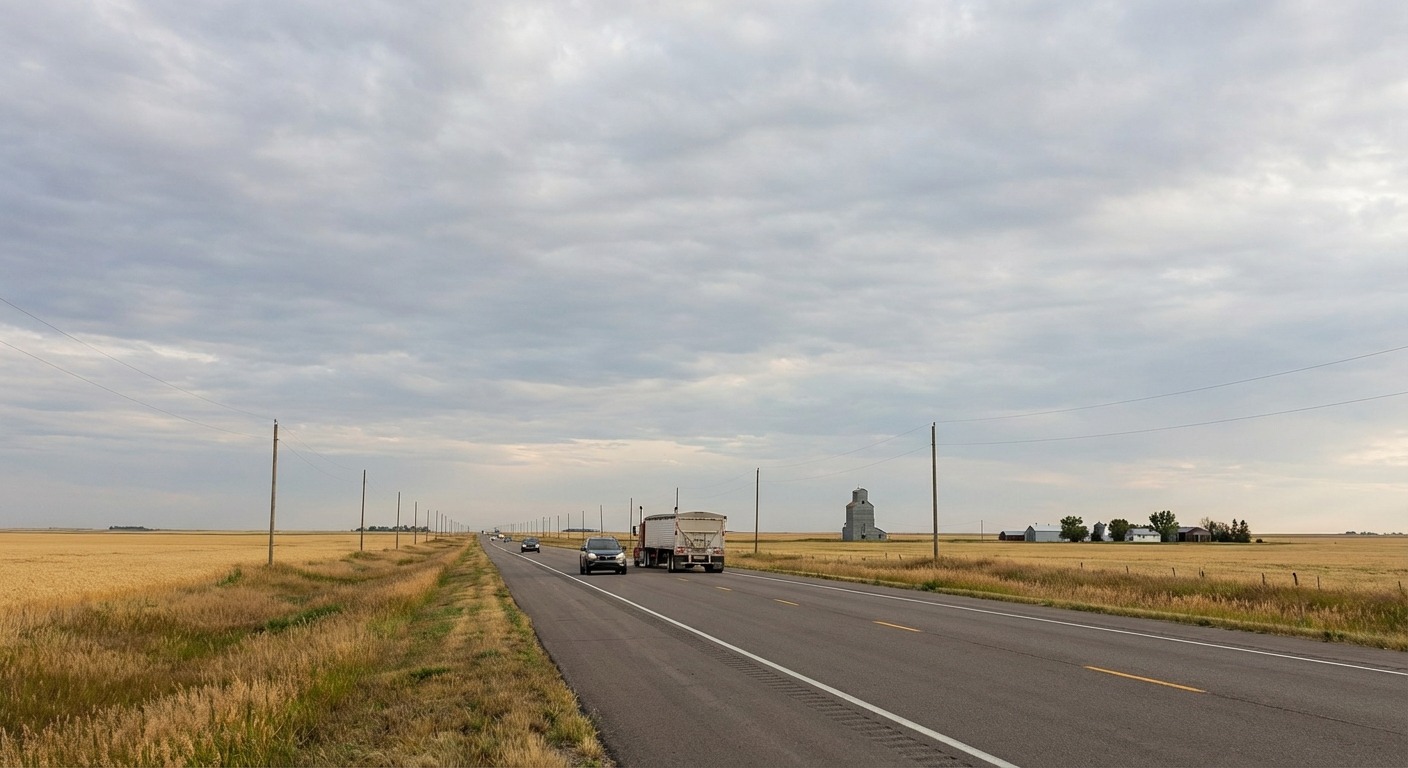 Saskatchewan wheat field along the highway